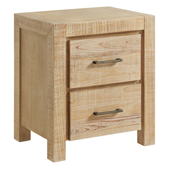 Canton Timber 2 Drawer Bedside in Breeze: Contemporary elegance for the bedroom