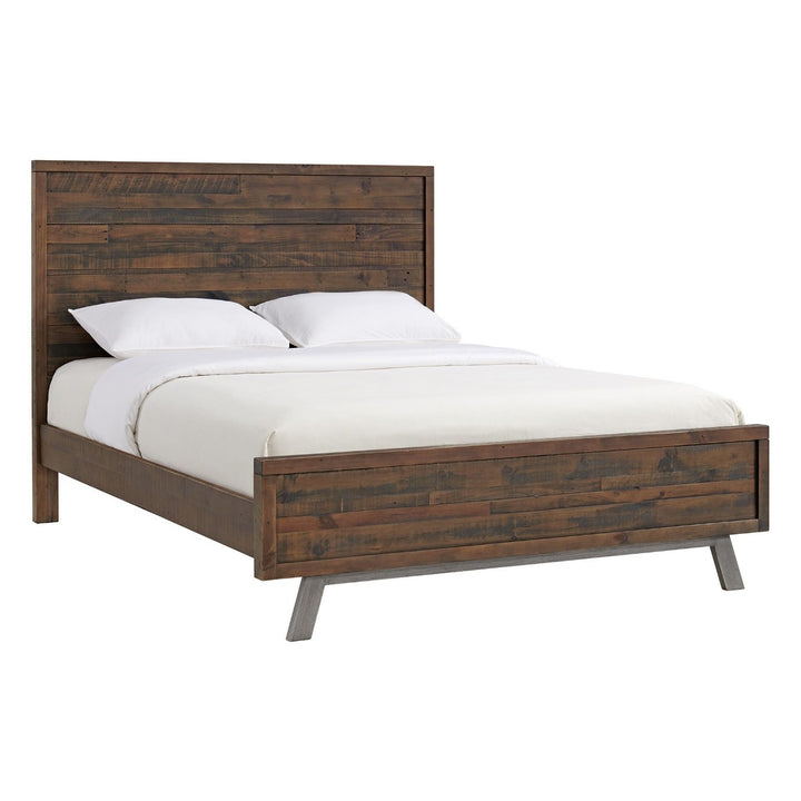 Paterson Timber King Bed showcased in the Heritage Wharf finish