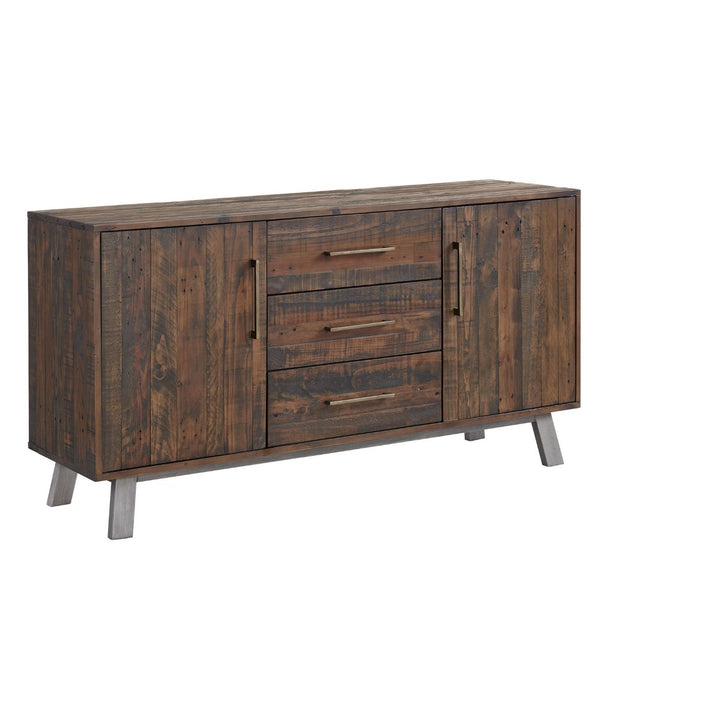 Paterson Timber Buffet in Heritage Wharf finish with three drawers and two doors