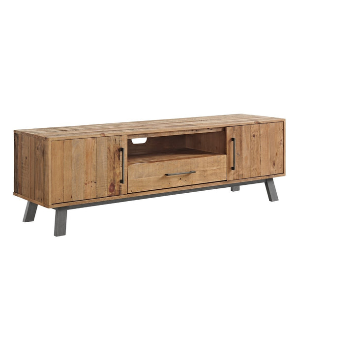 Hemingway Timber TV Unit in Bridle with doors and a drawer