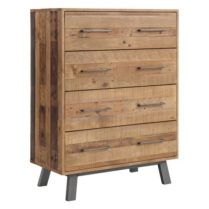 Hemingway Timber 5-Drawer Tallboy in Bridle, capturing its refined design