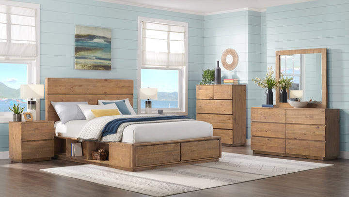Sorrento Timber King Bed with 2 Drawers in Buckwheat - Majestic View