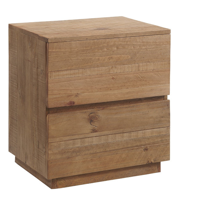 Sorrento Timber 2-Drawer Bedside in Buckwheat - Full View