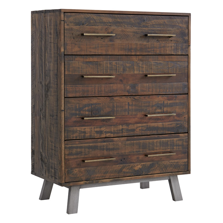 Paterson Timber 5-Drawer Tallboy in Heritage Wharf finish