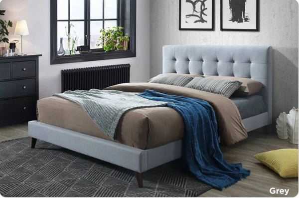 Yulara Double Bed - Light Grey