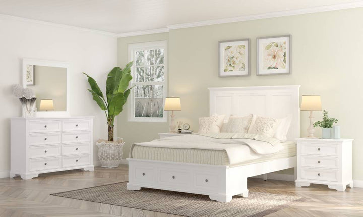Sala Queen 5Pc Bedroom Suite W/ Dresser & Mirror - White