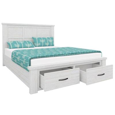 Florida Queen Storage Bed - Brushed White