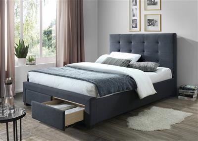 Rhodes Queen 2-Draw Storage Bed - Mid Grey